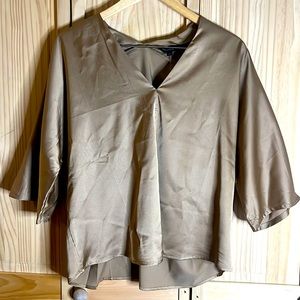 Satin V neck Blouse